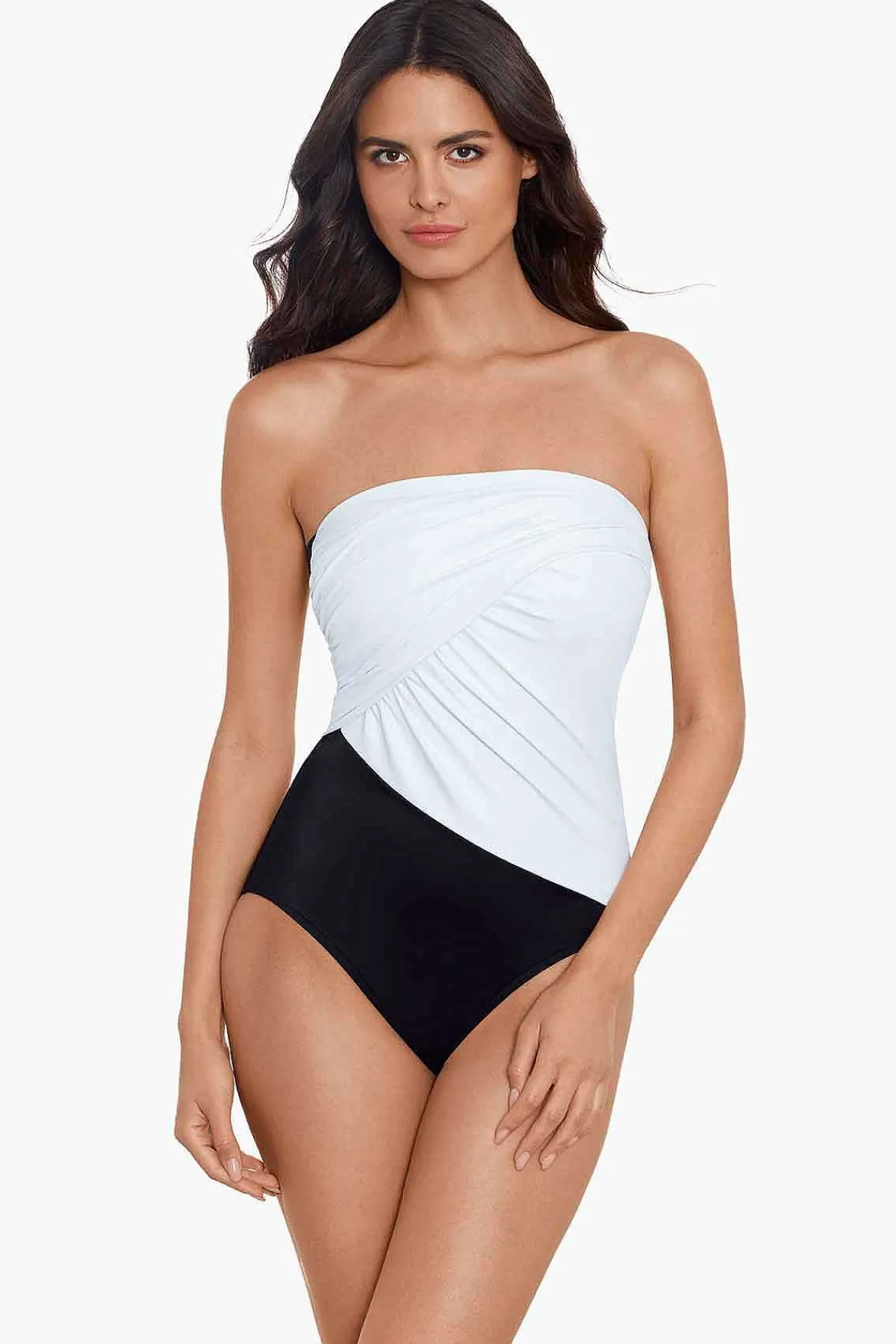 Vrouwen Miraclesuit Bandeau|Colorblock Godin Badpak Uit Een Stuk