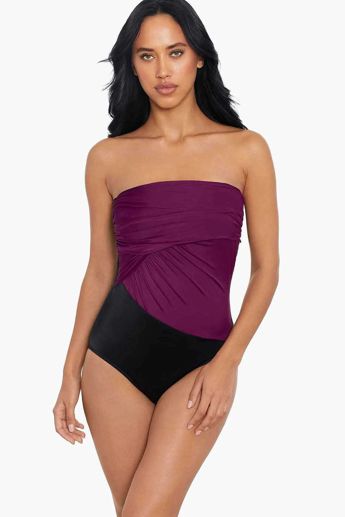 Vrouwen Miraclesuit Bandeau|Colorblock Godin Badpak Uit Een Stuk