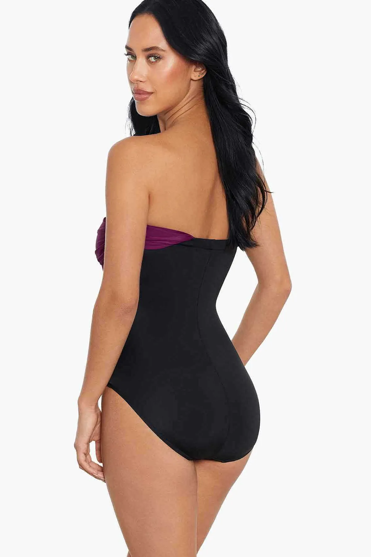 Vrouwen Miraclesuit Bandeau|Colorblock Godin Badpak Uit Een Stuk