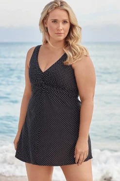 Vrouwen Miraclesuit Een Stuk|Grote Maat Pin Point Marais Zwemjurk Uit Een Stuk