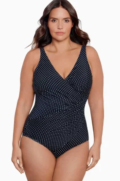 Vrouwen Miraclesuit Een Stuk|Grote Maat Pin Point Oceanus Zwempak Uit Een Stuk