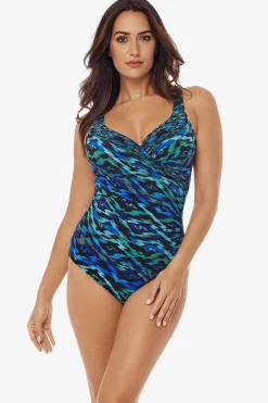 Vrouwen Miraclesuit Een Stuk|Jewels Of The Nile Colorblock Het Is Een Wikkelbadpak Uit Een Stuk
