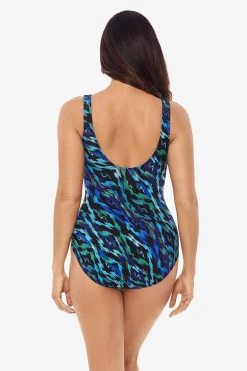 Vrouwen Miraclesuit Een Stuk|Jewels Of The Nile Colorblock Het Is Een Wikkelbadpak Uit Een Stuk