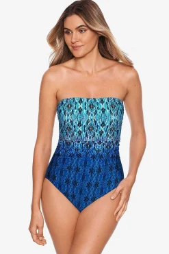Vrouwen Miraclesuit Bandeau|Lang Torso Cascada Avanti Bandeau Badpak Uit Een Stuk