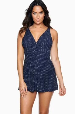 Vrouwen Miraclesuit Zwemjurk|Pin Point Marais Zwemjurk Uit Een Stuk