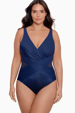 Vrouwen Miraclesuit Een Stuk|Plus Size Crossover Badpak Uit Een Stuk