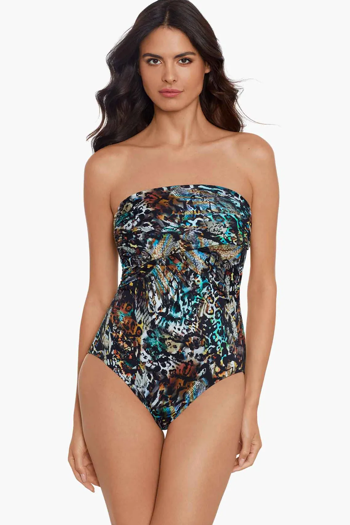 Vrouwen Miraclesuit Bandeau|Posh Mosh Godin Badpak Uit Een Stuk