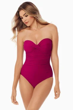 Vrouwen Miraclesuit Bandeau|Rock Solid Madrid Bandeau-Badpak Uit Een Stuk