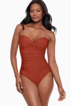 Vrouwen Miraclesuit Bandeau|Rock Solid Madrid Bandeau-Badpak Uit Een Stuk