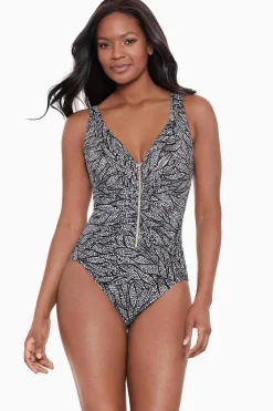 Vrouwen Miraclesuit Een Stuk|Shore Leave Zipt Zwempak Uit Een Stuk